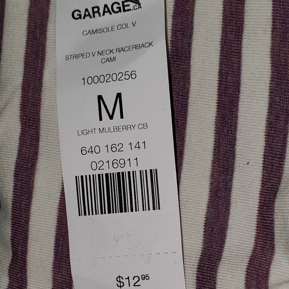 Striped v-neck racerback cami - Picture 2 of 3